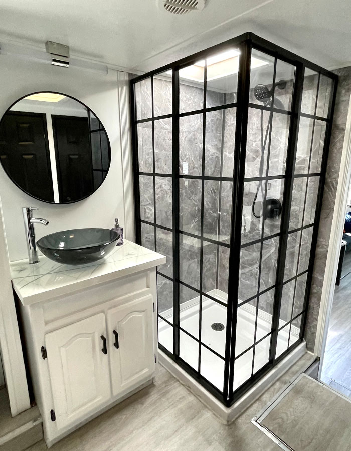 modern RV bathroom