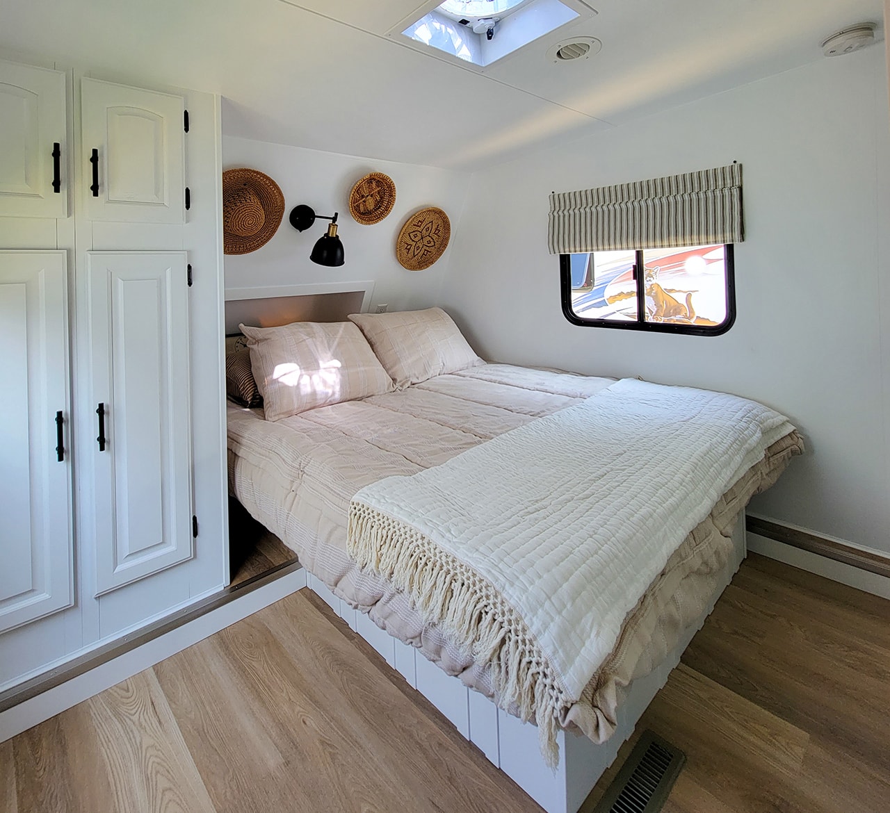 renovated fifth wheel bedroom