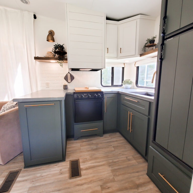 renovated fifth wheel kitchen