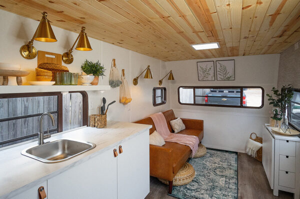 This 80's camper renovation was inspired by the California Coast