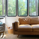 Article leather sofa inside RV