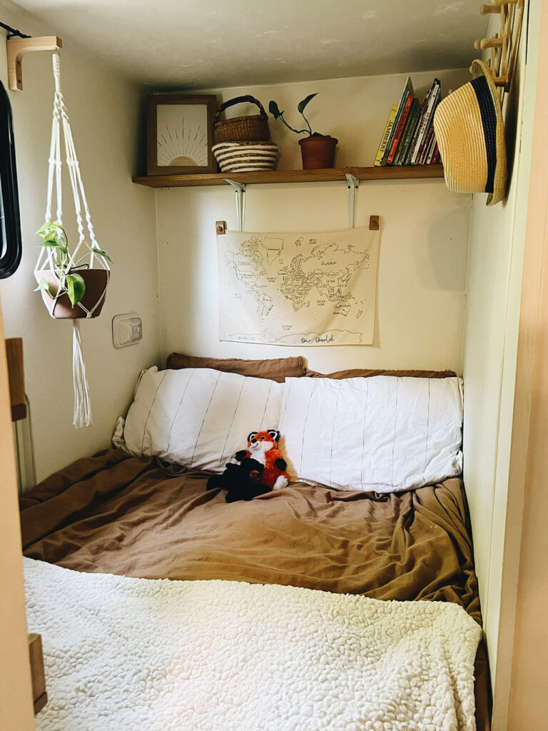 renovated travel trailer kid's room