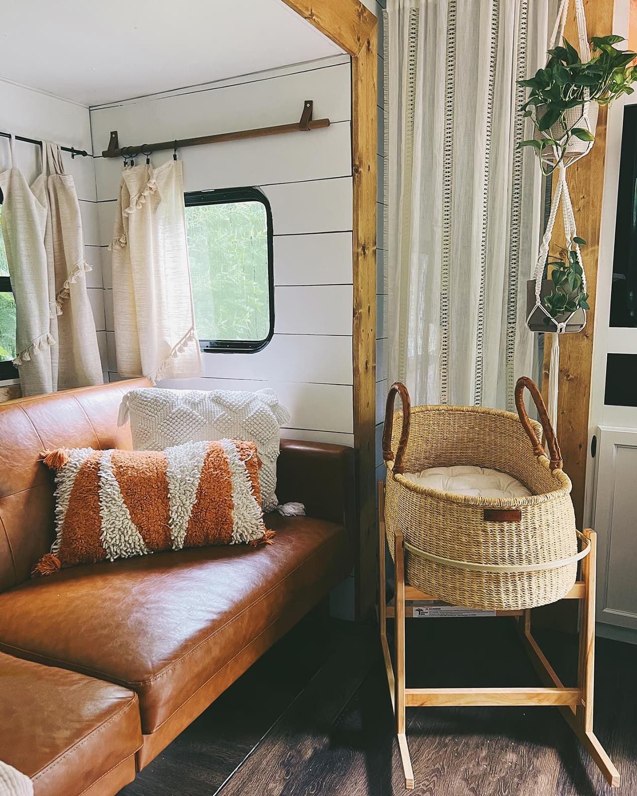 bilia bassinet in renovated travel trailer