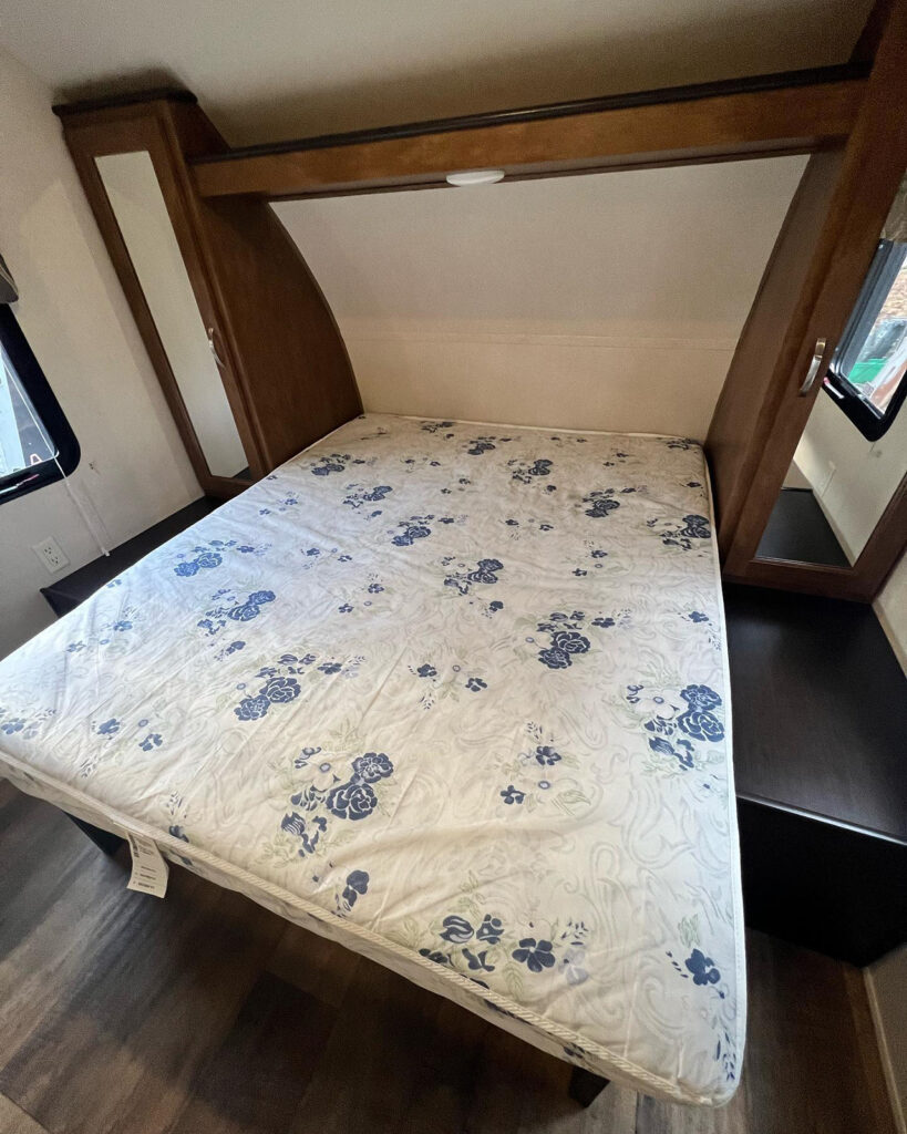 2017 Forest River Wildwood 261BHXL bedroom before renovation